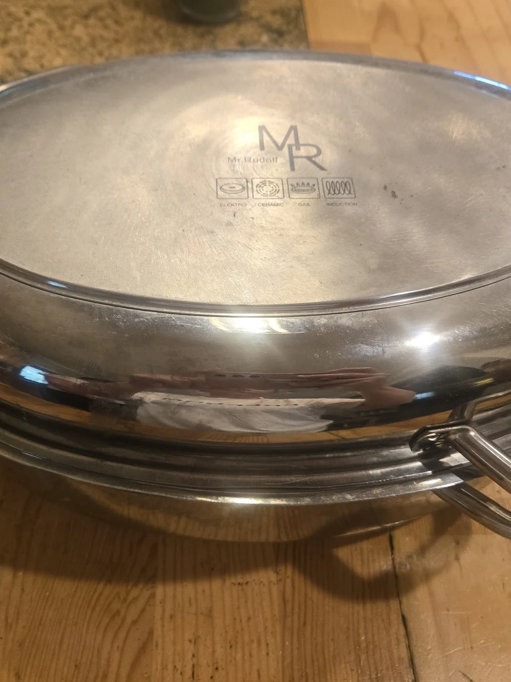 15 In. Mr. Rudolf Stainless Steel Roasting Pan W/ Rack, Lid, And Induction Safe